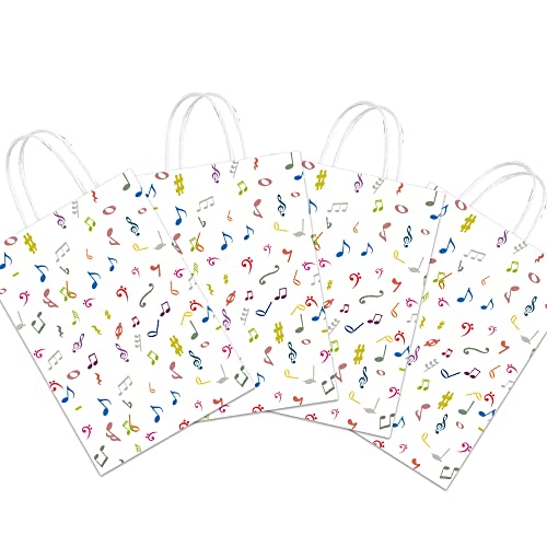 HABDJILTY 16 Pcs Colorful Music Notes Gift Bags,Musical Party Favor Bags for Music Theme Birthday Party Baby Shower Music Theme Party Supplies