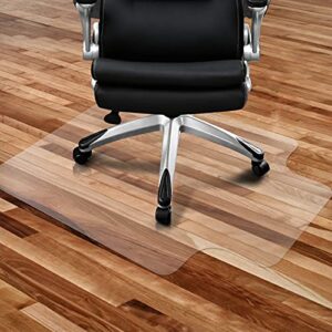 office chair mat for hardwood floor & tile floor, 47″x36″ plastic anti-slip floor protector for home office, under desk computer gaming chair mat, transparent, can’t be used on carpet