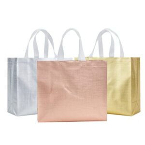 focciup 6 pcs non-woven gift bags with handles reusable bags for birthday party wedding christmas – 12×4.7×11” size