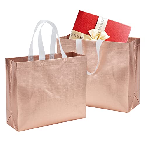 FOCCIUP 6 Pcs Non-Woven Gift Bags With Handles Reusable Bags for Birthday Party Wedding Christmas – 12x4.7x11” Size