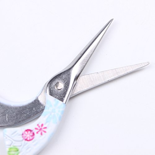 BIHRTC 3.6" Floral Design Stainless Steel Sharp Tip Classic Stork Scissors Crane Design Sewing Scissors DIY Tools Dressmaker Shears Scissors for Embroidery, Craft, Needle Work, Art Work & Everyday Use