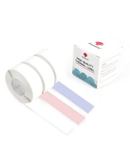 phomemo d30 label maker tape, black on lavender, white, pink sticker thermal paper, long self-adhesive label tape, 15mm x 6m (1/2″x2361/8″) continuous paper, 3 roll