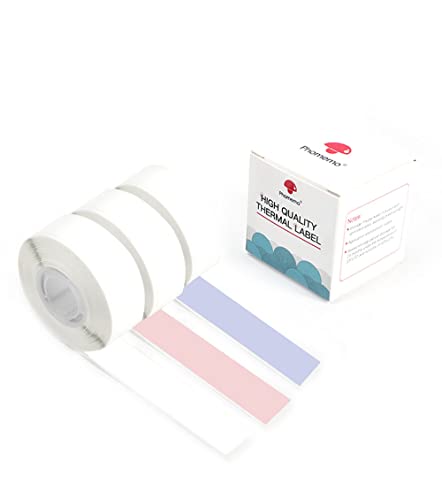 Phomemo D30 Label Maker Tape, Black on Lavender, White, Pink Sticker Thermal Paper, Long Self-Adhesive Label Tape, 15mm x 6m (1/2"x2361/8") Continuous Paper, 3 Roll