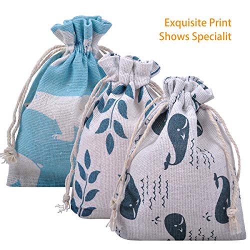 eZAKKA Empty Sachet Gift Bags Burlap Bags Storage Linen Bag Pouch with Drawstring for Wedding Party Shower Birthday Christmas DIY Craft, 28 Pieces