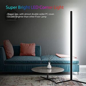 Modern Two Pack LED Corner RGB Floor Lamp,Updated Bigger Size , Smart App Control,40W LED Color Changing Floor Lamp with Remote, RGB Floor Lamp for Bedroom,Living Room