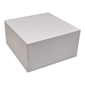 deep square cardboard box with lid, 10×10 inch, white deep gift box, 2 packs of 4 (8 total)
