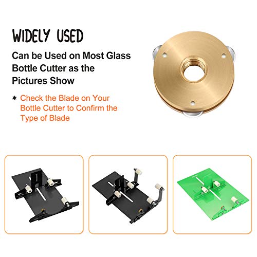 Replacement Blades for Glass Bottle Cutter, Glass Cutter Wheel Replacement 2 Packs, Metal Coating Cutting Wheel for Bottle & Lens Cutting Machine, Fit Most Brands of Glass Bottle Cutter Machine