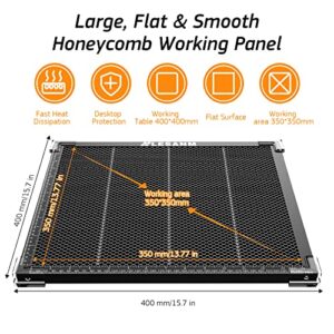 Honeycomb Laser Bed, LESANM 15.7X 15.7X 0.87 inch Honeycomb Working Panel for CO2 or Diode Laser Engraver Cutting Machine, Honeycomb Working Table with Aluminum Plate for Table-Protecting