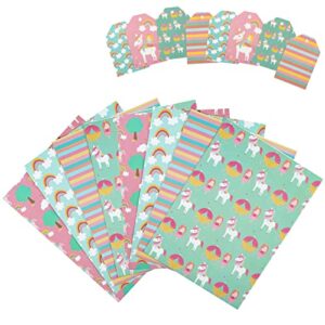 MAYPLUSS Birthday Wrapping Paper Jumbo Sheet - 8 Folded Flat - Pink Unicorn - 27.5 inch X 39.4 inch Per Sheet