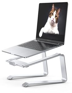 lamicall laptop stand, aluminum laptop riser, ergonomic laptop stand for desk, computer notebook stand compatible with macbook air pro, dell xps, hp (10-15.6”) – silver