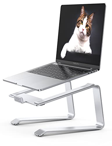 Lamicall Laptop Stand, Aluminum Laptop Riser, Ergonomic Laptop Stand for Desk, Computer Notebook Stand Compatible with MacBook Air Pro, Dell XPS, HP (10-15.6'') - Silver