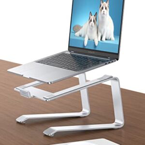 Lamicall Laptop Stand, Aluminum Laptop Riser, Ergonomic Laptop Stand for Desk, Computer Notebook Stand Compatible with MacBook Air Pro, Dell XPS, HP (10-15.6'') - Silver