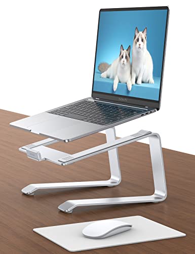 Lamicall Laptop Stand, Aluminum Laptop Riser, Ergonomic Laptop Stand for Desk, Computer Notebook Stand Compatible with MacBook Air Pro, Dell XPS, HP (10-15.6'') - Silver