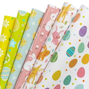 wrapaholic wrapping paper sheet – spring easter pattern for birthday, holiday, party, baby shower – 1 roll contains 6 sheets – 17.5 inch x 39.3 inch per sheet