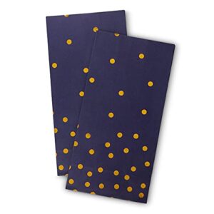 ROYAL BLUEBONNET Navy Blue and Gold Confetti Gift Bags -Set of 24- Blue Paper Goodie Bags and Stickers – Baby Shower Favor Bags, Blue and Gold Party Decorations, Blue Party Supplies, Blue Candy Bags