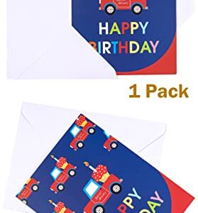 WRAPAHOLIC 13" Large Gift Bag with Card and Tissue Paper - Car Design Happy Birthday