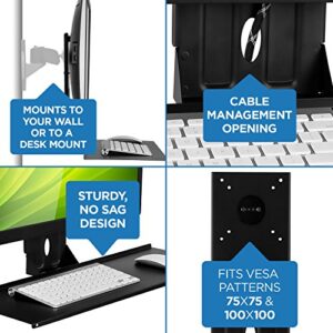 Mount-It! Monitor and Keyboard Wall Mount, Standing Workstation VESA Keyboard Tray Platform, 26 Inch Wide Platform with Surface for Mouse Pad (MI-7917)