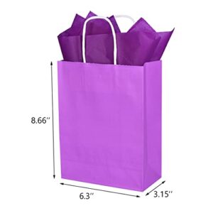 24 Pieces Gift Bags with Tisseu Paper, Party Favor Bags with Handles, 6 Colors Gift Bags for Wedding, Birthday