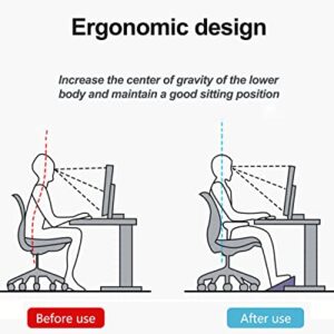 Fanwer 6 Height Adjustable Foot Rest for Under Desk at Work, Ergonomic Foot Stool with Massage Rollers, Ergonomic Tilted Footrest Foot Massager for Home Office Work