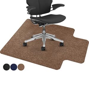 ECOSO Office Chair Mat for Hardwood/ Tile Floor, with Lip, 36"x 48",0.16" Thick, Hard Floor Protector, Anti Slip, Self Adhesive and ECO Friendly, Floor Mat for Office/Home. (Brown)