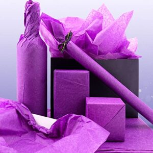 90 Sheets Purple Tissue Paper Bulk,Purple Tissue Paper for Gift Bags,Purple Gift Wrapping Tissue for Halloween,Christmas,Wedding,Birthday,DIY and Crafts,14 x 20 Inch