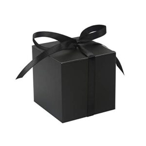 cotopher 60pcs wedding favor boxes, paper gift boxes 3x3x3 inches small gift boxes with ribbons small boxes for gifts, crafting, cupcake, candy, bridesmaid proposal boxes，easy assemble boxes (black)