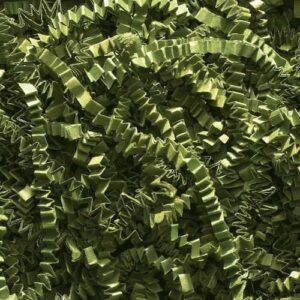 upacksupply crinkle cut paper shred for gift baskets & gift boxes – olive green (1/2 lb)