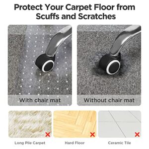 Office Chair Mat for Carpet, 48"X36" 2.2mm Thick, Rectangle Desk Chair Mat with Studs for Low, Standard, and No Pile Carpeted Floors, Easy Flat and Glide Floor Mat, Transparent and Sturdy