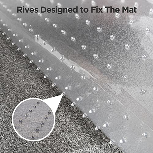 Office Chair Mat for Carpet, 48"X36" 2.2mm Thick, Rectangle Desk Chair Mat with Studs for Low, Standard, and No Pile Carpeted Floors, Easy Flat and Glide Floor Mat, Transparent and Sturdy