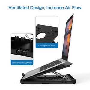 Olmaster Laptop Stand, Muti-Angle Adjustable Portable Foldable Stand with Heat-Vent, Ergonomic Laptop Stand Riser for Desk Compatible with MacBook, Air, Pro, Surface Laptop (9-15.6 inches) (Black)