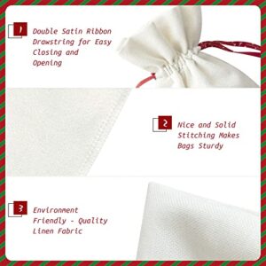 Drawstrings Christmas Gift Bags Snow-Fluttering-Plum Presents Wrapping Bags Xmas Gift Wrapping Sacks Pouches Medium