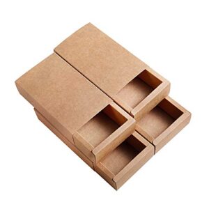 BENECREAT 16 Pack 6.8x4x1.65'' Kraft Paper Drawer Box Festival Gift Wrapping Boxes Soap Jewelry Candy Weeding, Valentine's Day Party Favors Gift Packaging Boxes - Brown