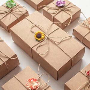 BENECREAT 16 Pack 6.8x4x1.65'' Kraft Paper Drawer Box Festival Gift Wrapping Boxes Soap Jewelry Candy Weeding, Valentine's Day Party Favors Gift Packaging Boxes - Brown