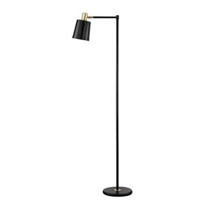 globe electric 12916 60″ floor lamp, black, satin finish, gold accents, floor lamp for living room, floor lamp for bedroom, home improvement, reading lamp, home office accessories, room décor