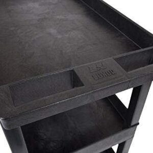 LUXOR EC111-B Tub Storage Cart 3 Shelves - Black,32" x 18"