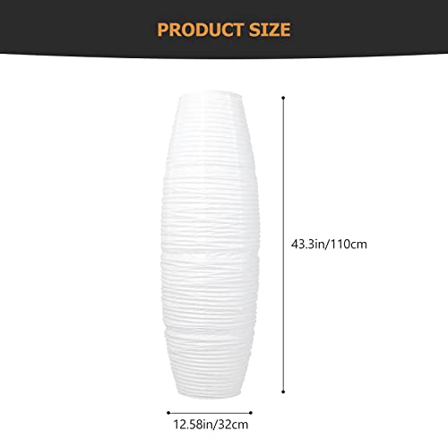 Beaupretty Paper Floor Lamp Shade Rice Paper Floor Lamp Cover Standing Corner Lamp Cover Light Bulb Cage Guard For Bedroom Living Room White