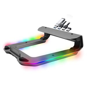 tilted nation rgb gaming laptop stand with usb ports – sleek laptop riser with (4 usb 3.0 ports and 10 rgb modes) – aluminum laptop stand for desk that improves cooling and posture