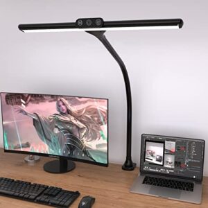 Desk Lamps for Home Office, Architect Desk Lamp with Clamp, LED Desktop Lamp Dimmable, Bright Office Lighting, 9W Modern Desk Lamp for Monitor (Black)