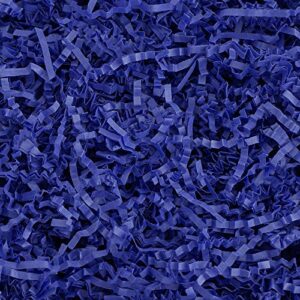magicwater supply crinkle cut paper shred filler (4 oz) for gift wrapping & basket filling – royal blue