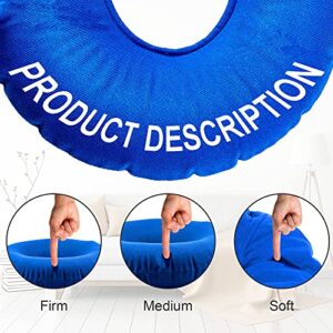 Zonon 2 Pieces Inflatable Donut Cushion Inflatable Ring Cushion Seat 15 Inch Round Inflatable Cushion Portable Donut Cushion Pillow for Home Office Chair Wheelchair Car, 2 Colors (Blue, Red)