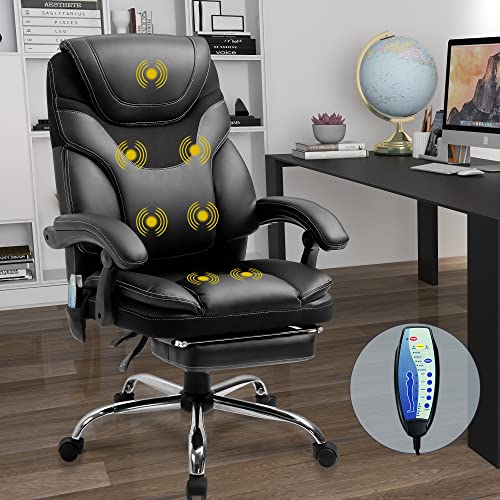 Massage Office Chair Reclining Office Chair With Footrest Ergonomic Office Chair With Lumbar