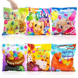 JOYIN 72 Pcs Easter Gift Bags 13" x 14.8", PE Easter Theme Gift Goodie Bags Party Treat Bags for Easter Egg Hunt, Easter Kids Party Favor Supplies