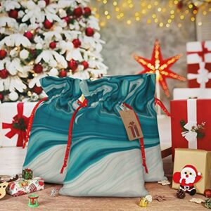 Drawstrings Christmas Gift Bags Blue-White-Pigment-Mix Presents Wrapping Bags Xmas Gift Wrapping Sacks Pouches Medium