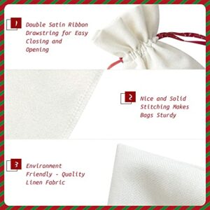 Drawstrings Christmas Gift Bags Blue-White-Pigment-Mix Presents Wrapping Bags Xmas Gift Wrapping Sacks Pouches Medium
