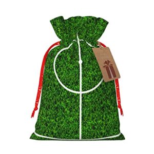 drawstrings christmas gift bags football-field-3d-soccer presents wrapping bags xmas gift wrapping sacks pouches medium