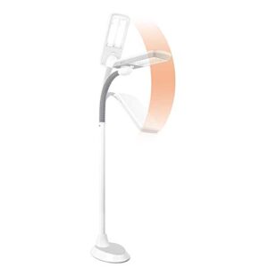 OttLite Standing Floor Lamp with Adjustable Neck, Pivoting Shade Multiuse Lamp - 36w Compact Fluorescent Lamp for Bright Natural Daylight - Modern Home Decor, for Living Room, Reading, Dorm & Office