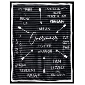 wiseowell wish owl overcomer letterboard healing compassion blanket | get well soon gifts for men | comfort items for chemo patients | inspirational gifts for women cancer gifts for men
