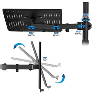 Mount-It! Laptop Desk Stand Mount | Articulating Vented Laptop Tray Mount | Fully Adjustable Laptop Arm Mount | Single Laptop Desk Extension with C-Clamp | Heavy-Duty Laptop Desk Stand (MI-4352LT)