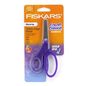 fiskars color change kids scissors, 5 inches, blunt tip