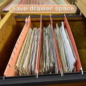 6 Pcs PVC Drawer Hanging File Rails Black File Cabinet Rails Hanging File Cabinet Rails File Drawer Rails for 1/2 Drawer Sides Letter Size File Storage Hanging File Organizer, 16 Inches Long